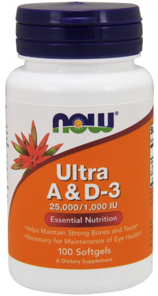 Now Ultra Vitamin A&D 25000+1000 ед 100 капс