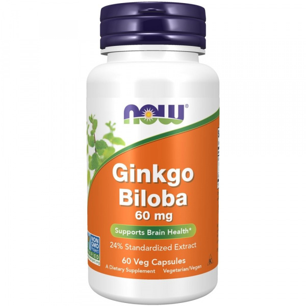 Now Ginkgo Biloba 60 мг 60 капс
