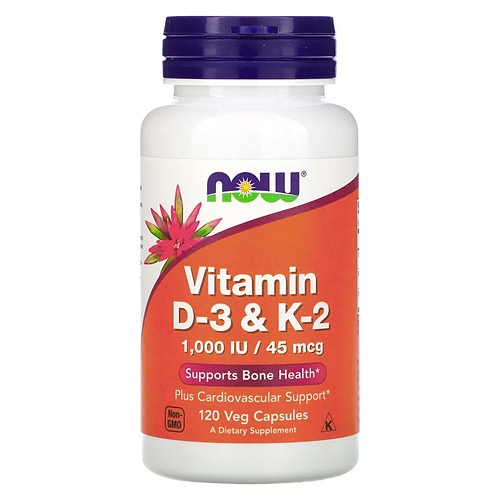 Now Vitamin D-3 & K-2 1000 ед+45 мкг 120 табл