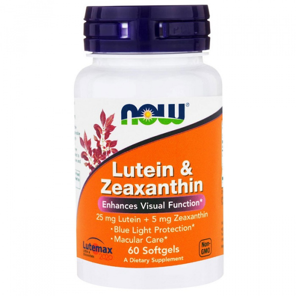 Now, Lutein 25 mg & Zeaxanthin 5 mg 60 капсул